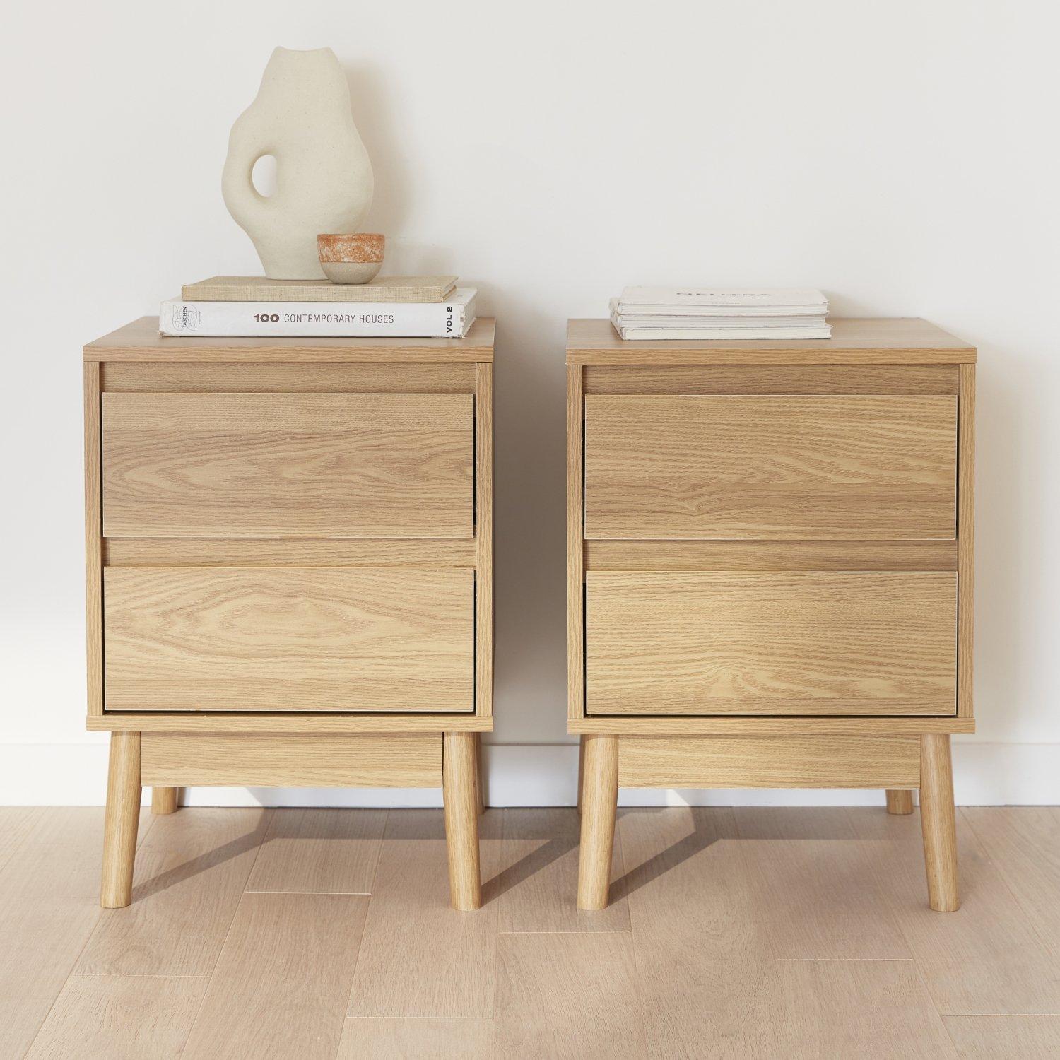 Pair Of Bedside Tables With 2 Drawers